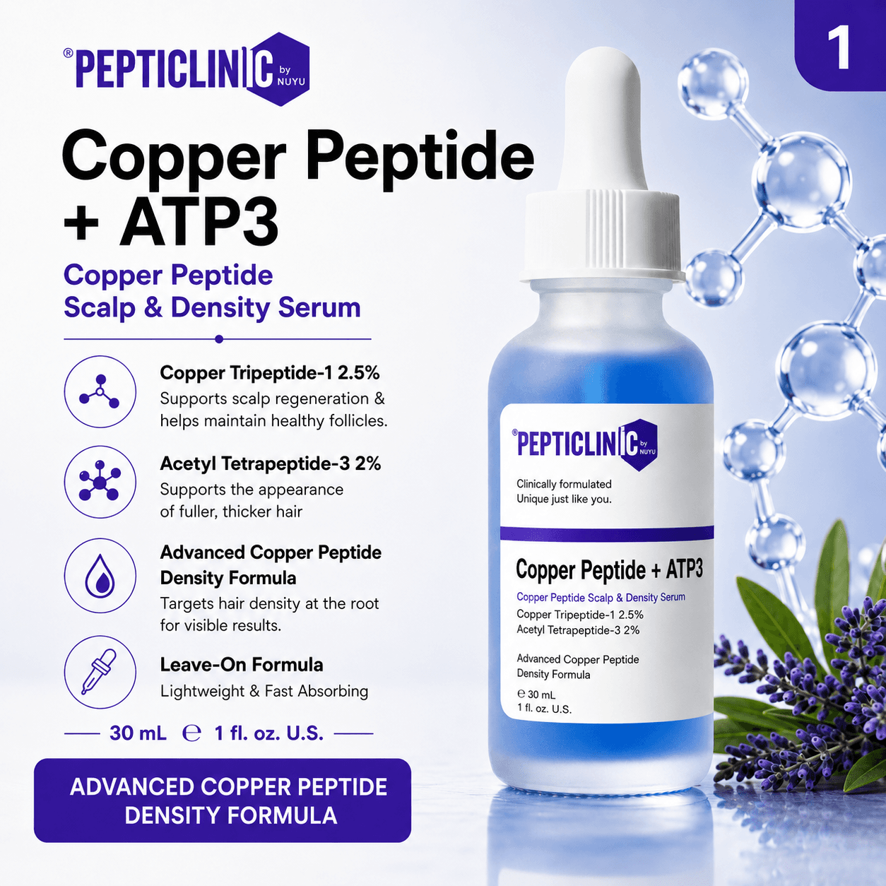 Copper Tripeptide-1 + ATP3 Advanced Copper Peptide Density Serum
